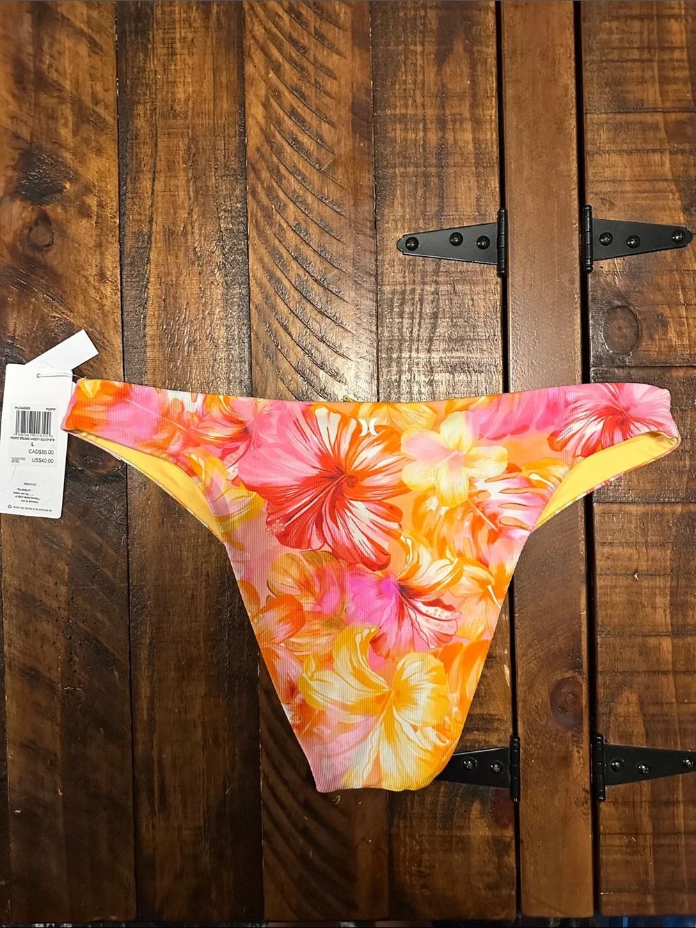 NWT Hurley Tropic Dreams Cheeky Scoop Bikini Bottom Size Large
